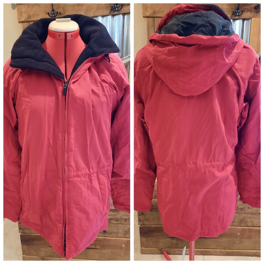 Red nylon Parka woman M Eddie Bauer jacket